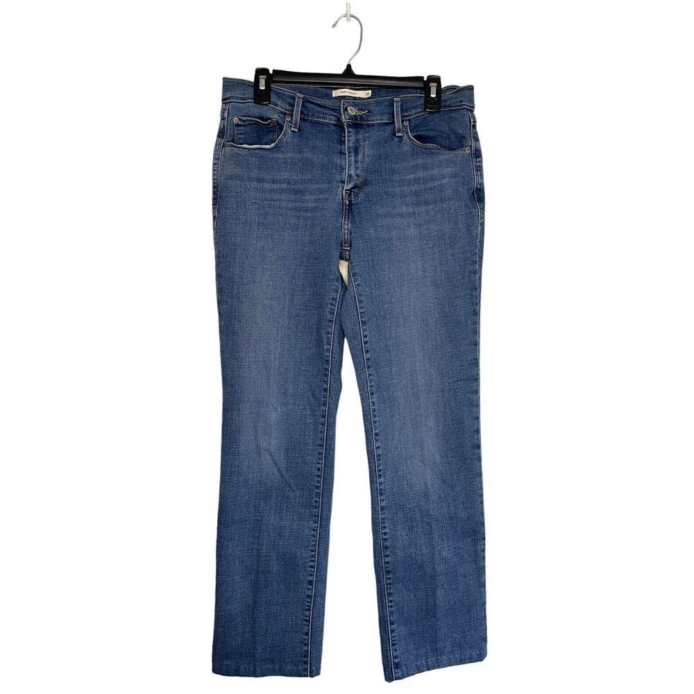Levis 505 Jeans Womens Size 30X28‎ Blue Straight Leg Denim Pants Hemmed Cuff